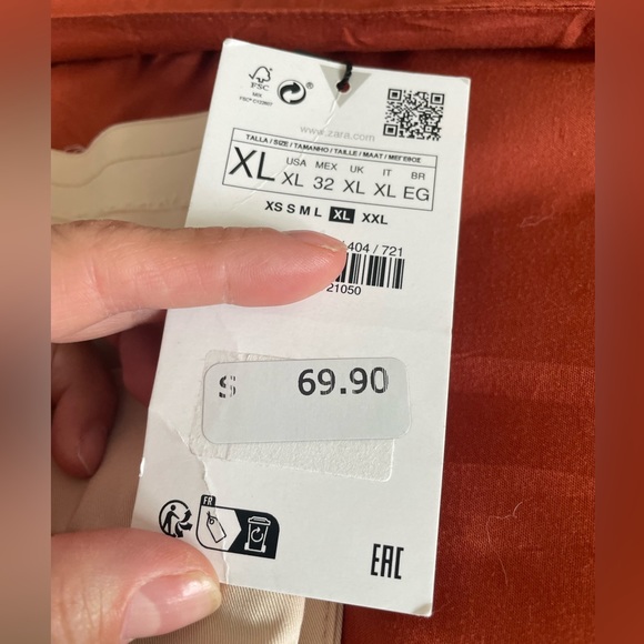 Zara Women's High Waist Belted Gabardine Fabric Pants - Picture 10 of 10